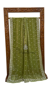 Pure Tissue Silk Handloom Banarasi Saree - Handwork - The Handlooms