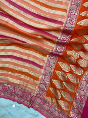 Pure Khaddi Georgette Handloom Dupatta - The Handlooms