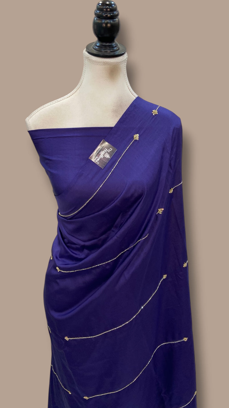 Pure Katan Silk Banarasi Handloom Saree - Handwork - The Handlooms