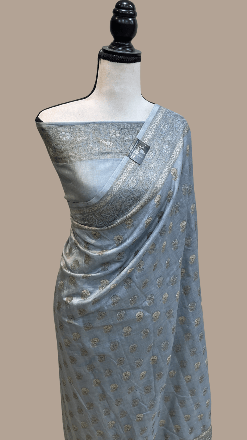 Pure Butter Crepe Banarasi Saree - The Handlooms