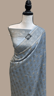 Pure Butter Crepe Banarasi Saree - The Handlooms