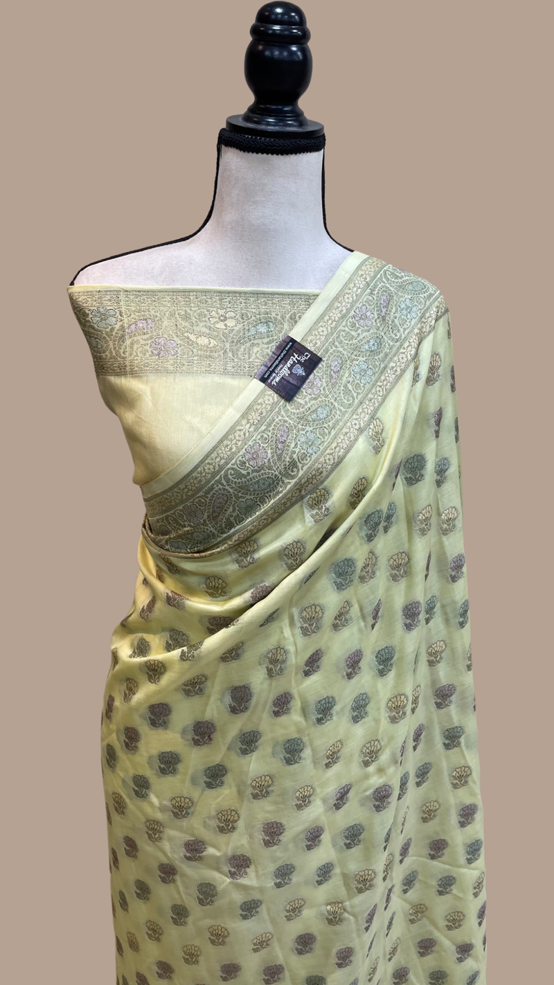 Pure Butter Crepe Banarasi Saree - The Handlooms