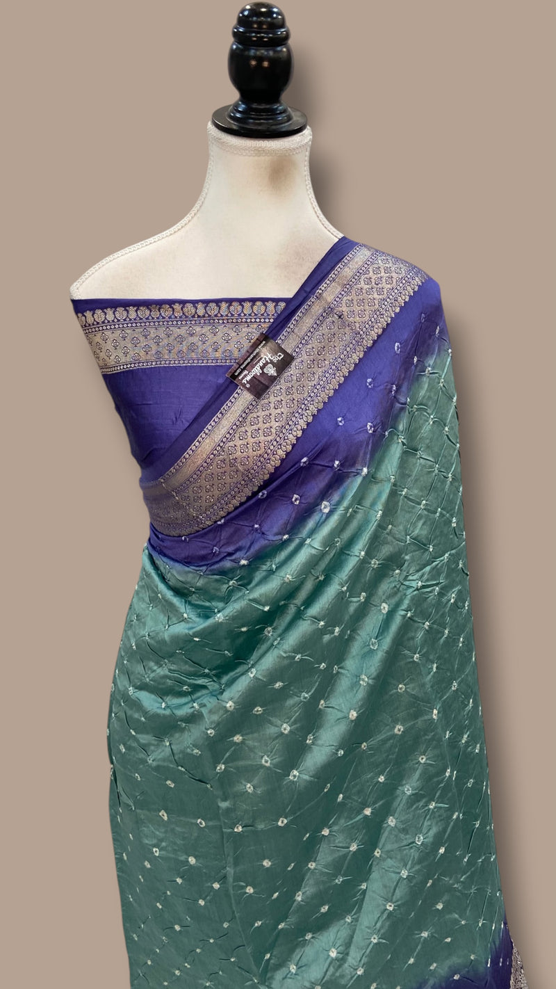 Pure Banarasi Silk Bandhej Handloom Saree