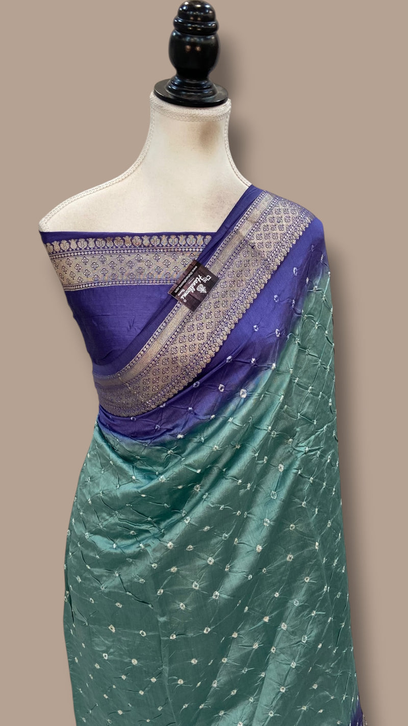 Pure Banarasi Silk Bandhej Handloom Saree