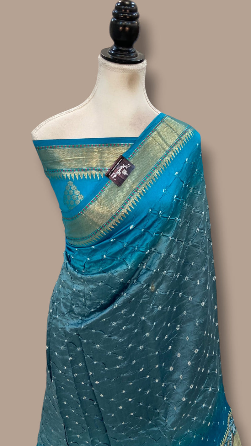 Pure Banarasi Silk Bandhej Handloom Saree