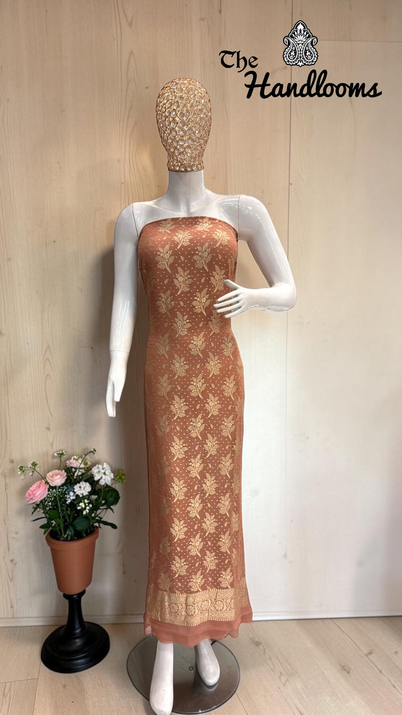 Khaddi Georgette Banarasi Dress material - The Handlooms