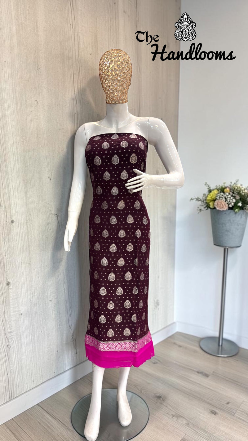 Khaddi Georgette Banarasi Dress material - The Handlooms
