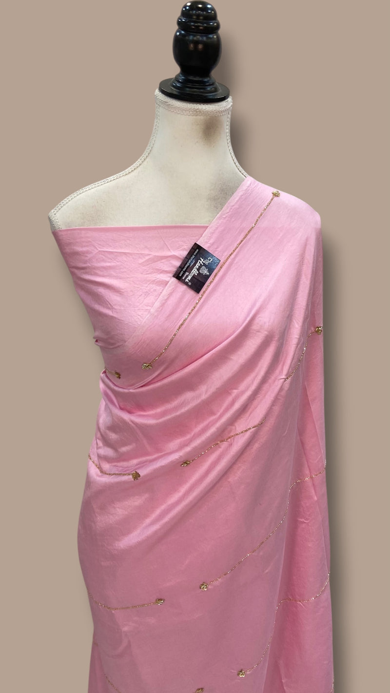 Pure Katan Silk Handloom Banarasi Saree With Handwork