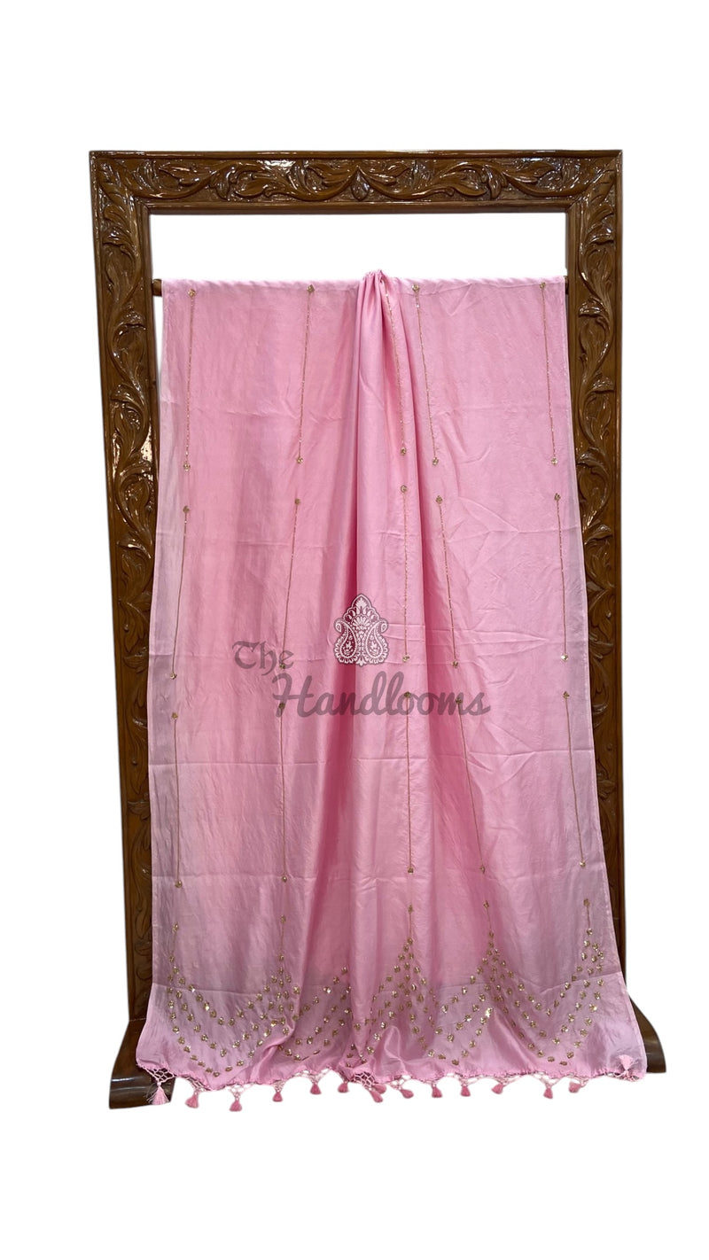 Pure Katan Silk Handloom Banarasi Saree With Handwork