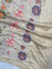 Pure Moonga Georgette Handloom Dupatta - Tilfi Meenakari - The Handlooms