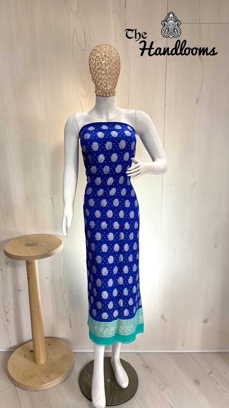Khaddi Georgette Banarasi Dress material - The Handlooms