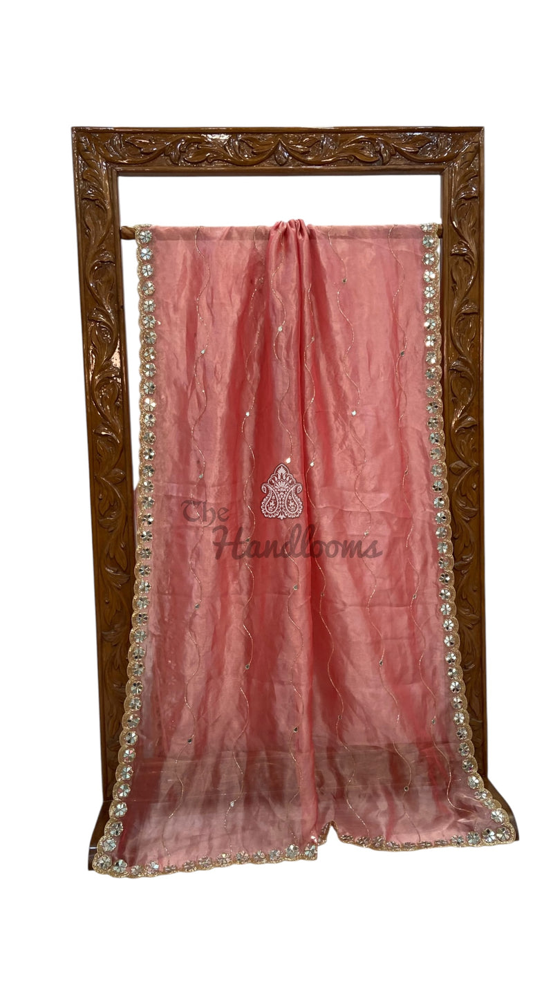 Pure Kora Tissue Handloom Banarasi Saree - Handwork