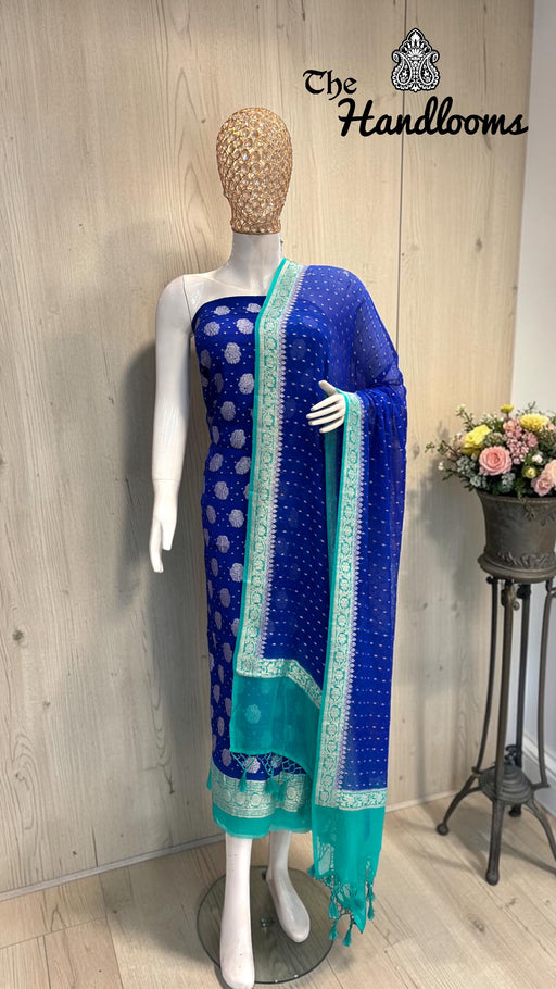 Khaddi Georgette Banarasi Dress material - The Handlooms