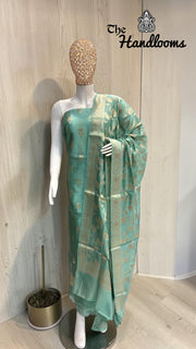 Pure Mango Silk Handloom Banarasi Dress Material - The Handlooms