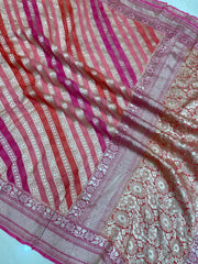 Pure Khaddi Georgette Handloom Banarasi Saree - The Handlooms