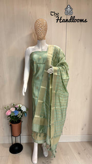 Pure Mango Silk Handloom Banarasi Dress Material - The Handlooms