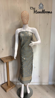 Pure Mango Silk Handloom Banarasi Dress Material - The Handlooms