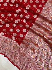 Pure Khaddi Georgette Banarasi Saree - water zari - The Handlooms