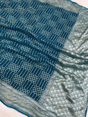 Pure Khaddi Georgette Handloom Banarasi Saree - The Handlooms