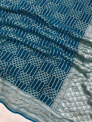 Pure Khaddi Georgette Handloom Banarasi Saree - The Handlooms