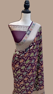 Pure Khaddi Georgette Banarasi Saree - water zari - The Handlooms