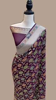 Pure Khaddi Georgette Banarasi Saree - water zari - The Handlooms