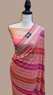 Pure Khaddi Georgette Handloom Banarasi Saree - The Handlooms