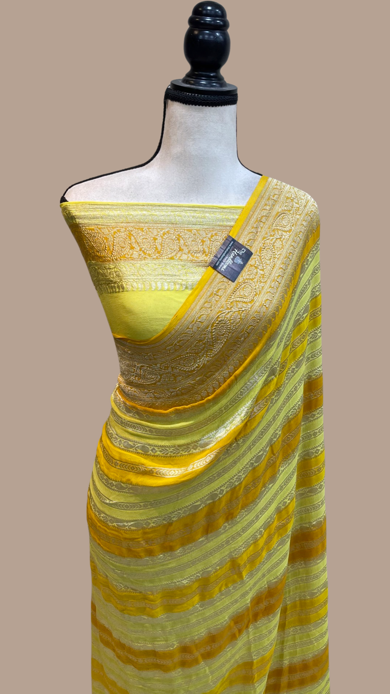 Pure Khaddi Georgette Handloom Banarasi Saree - The Handlooms