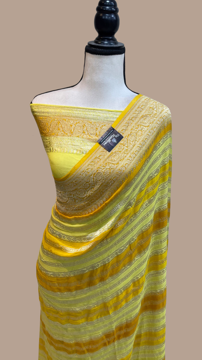 Pure Khaddi Georgette Handloom Banarasi Saree - The Handlooms