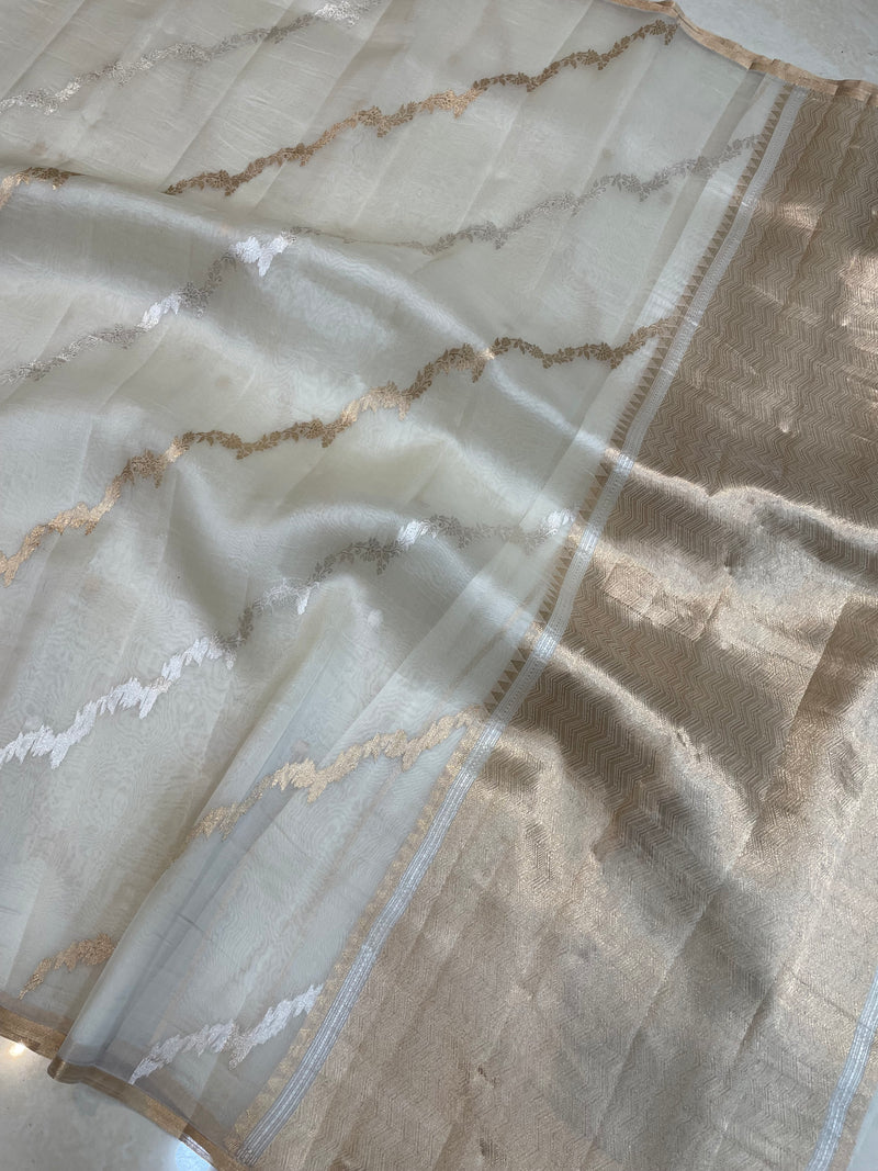 Pure Kora Handloom Banarasi Saree - The Handlooms