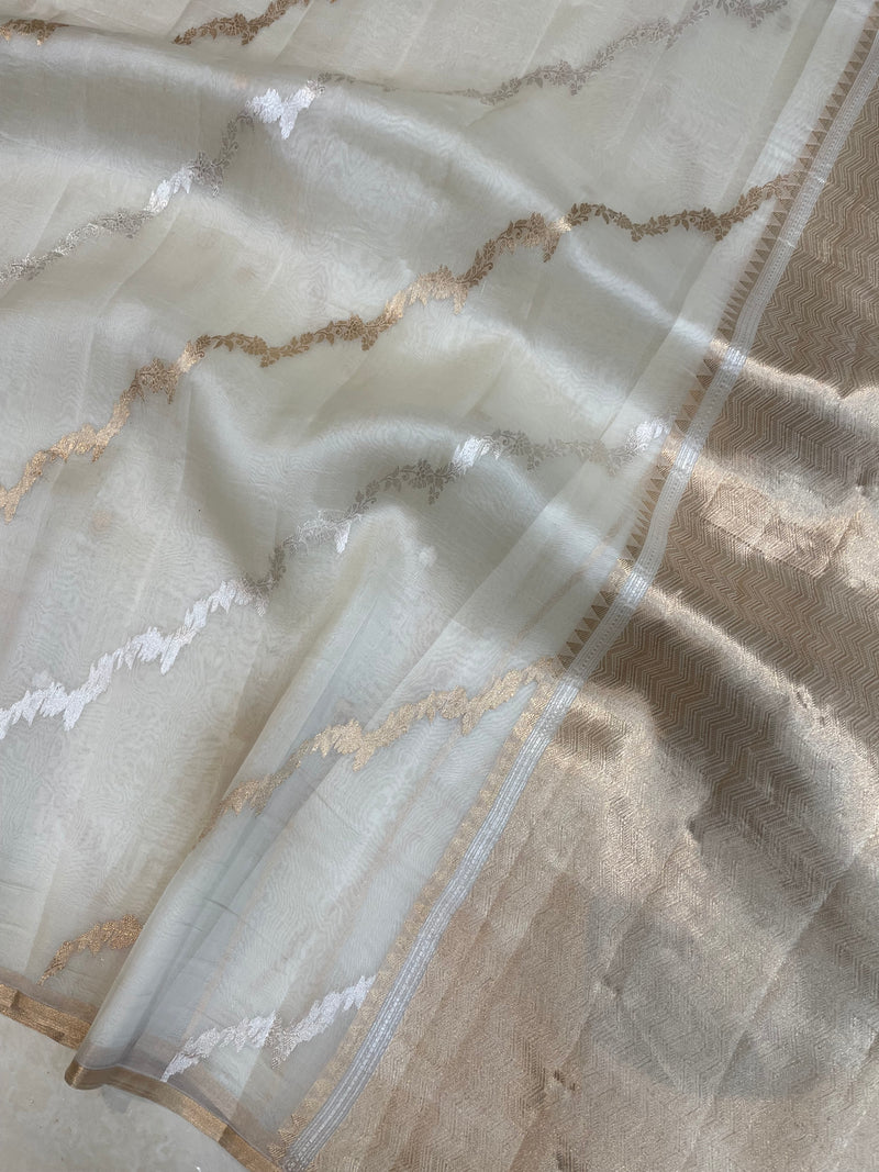 Pure Kora Handloom Banarasi Saree - The Handlooms