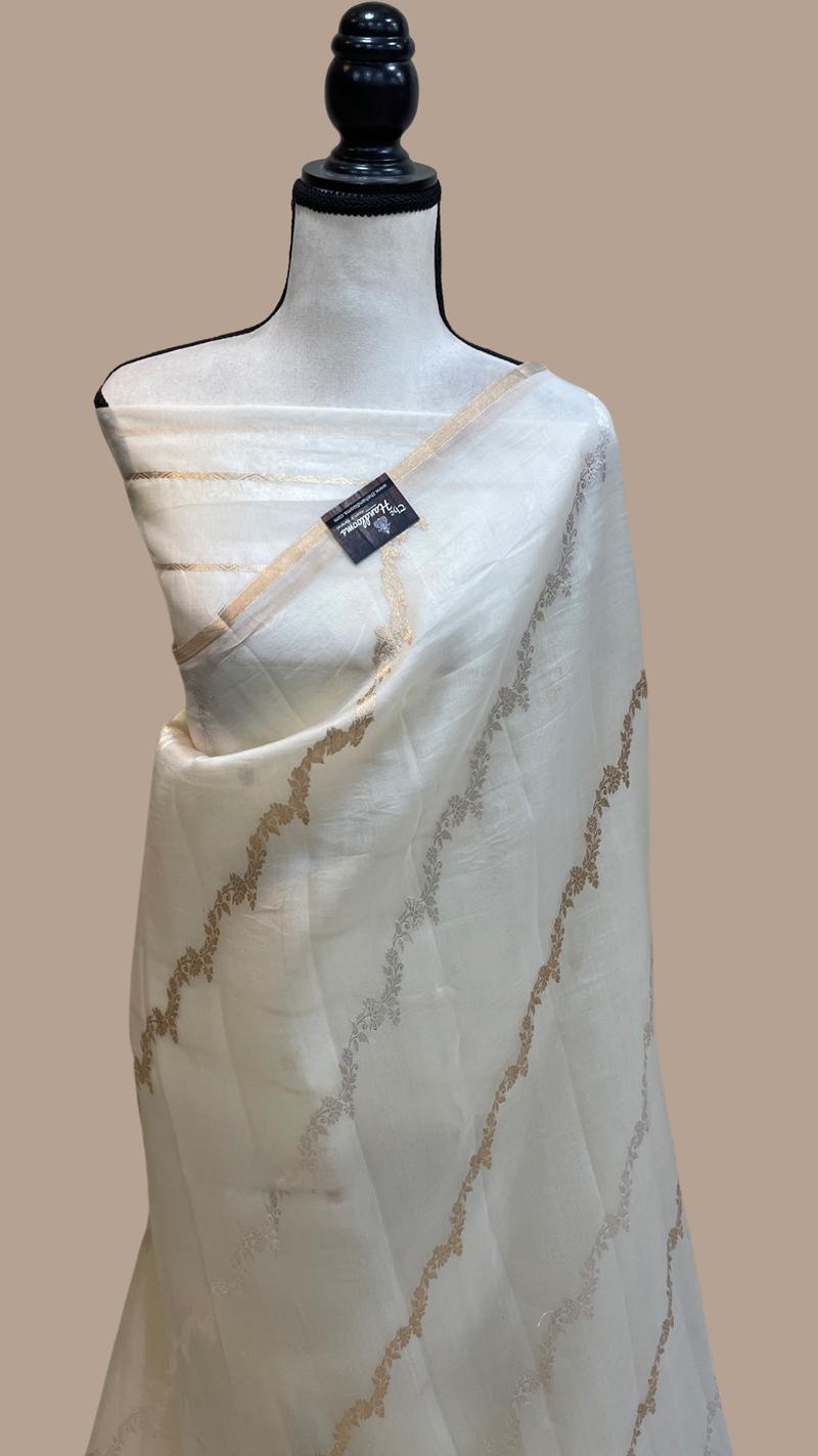 Pure Kora Handloom Banarasi Saree - The Handlooms