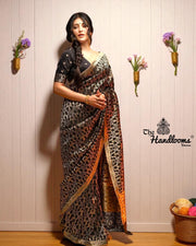 Shruti Hassan in Pure Katan Silk Banarasi Handloom Saree - All Over Jaal Work - The Handlooms