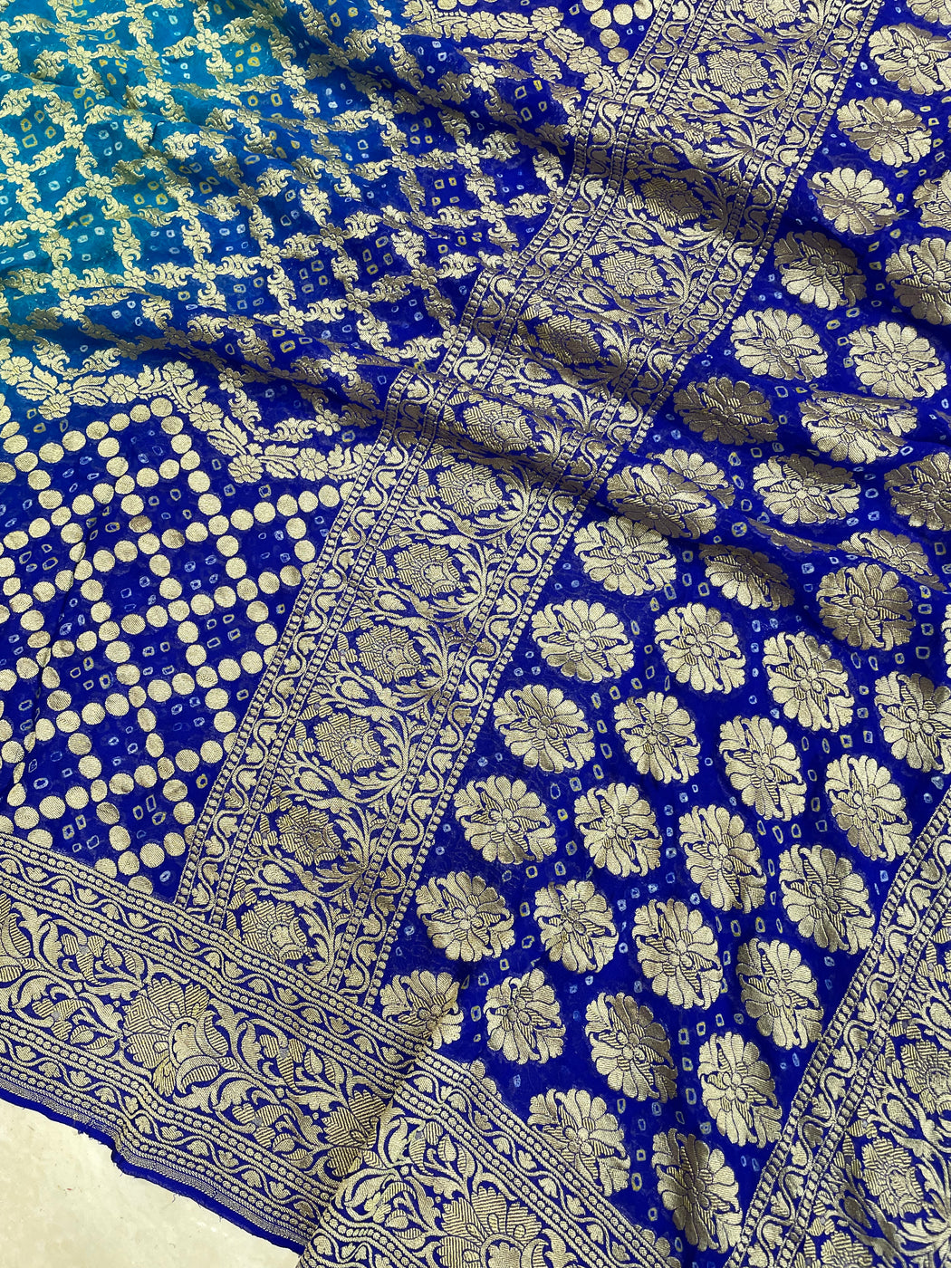 Pure Georgette Banarasi Bandhej Dupatta