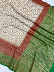 Pure Khaddi Georgette Banarasi Saree -  Antique zari - The Handlooms