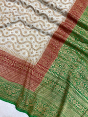 Pure Khaddi Georgette Banarasi Saree -  Antique zari - The Handlooms