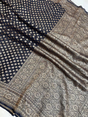 Pure Khaddi Georgette Banarasi Saree -  Antique zari - The Handlooms