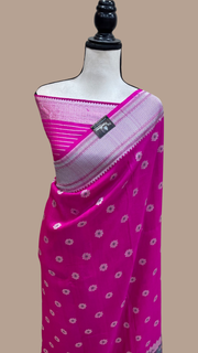 Pure Tussar Georgette Handloom Banarasi Saree - Paithani Border - The Handlooms