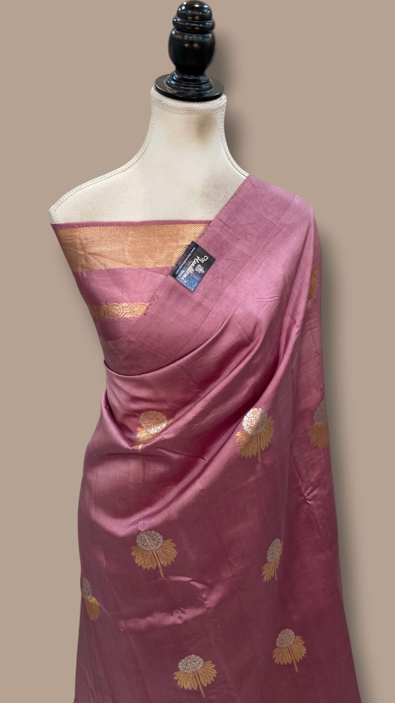 Pure Katan Silk Banarasi Handloom Saree - All over Kadua motifs
