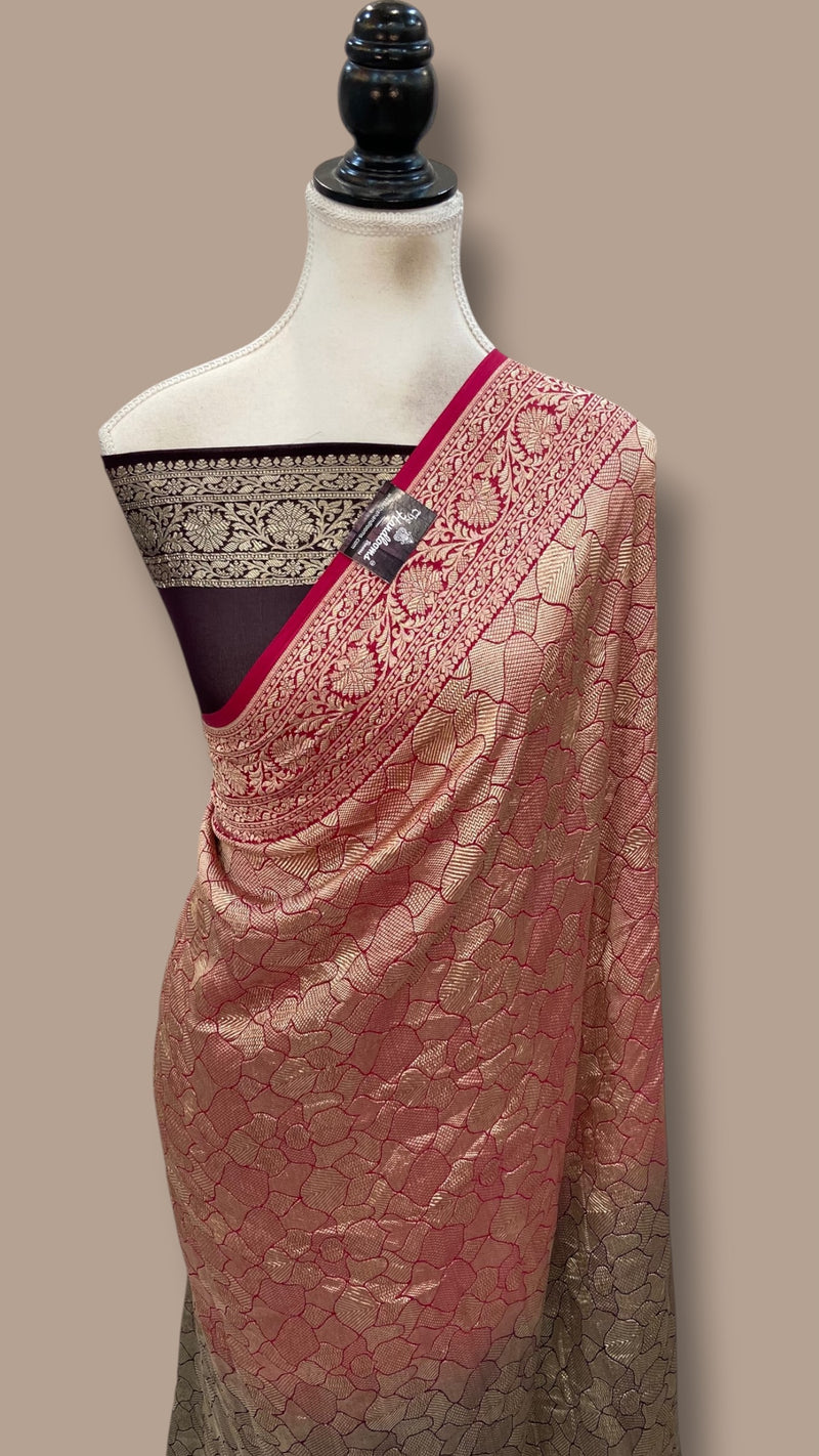 Khaddi Georgette Handloom Banarasi Saree - Tanchui Brocade