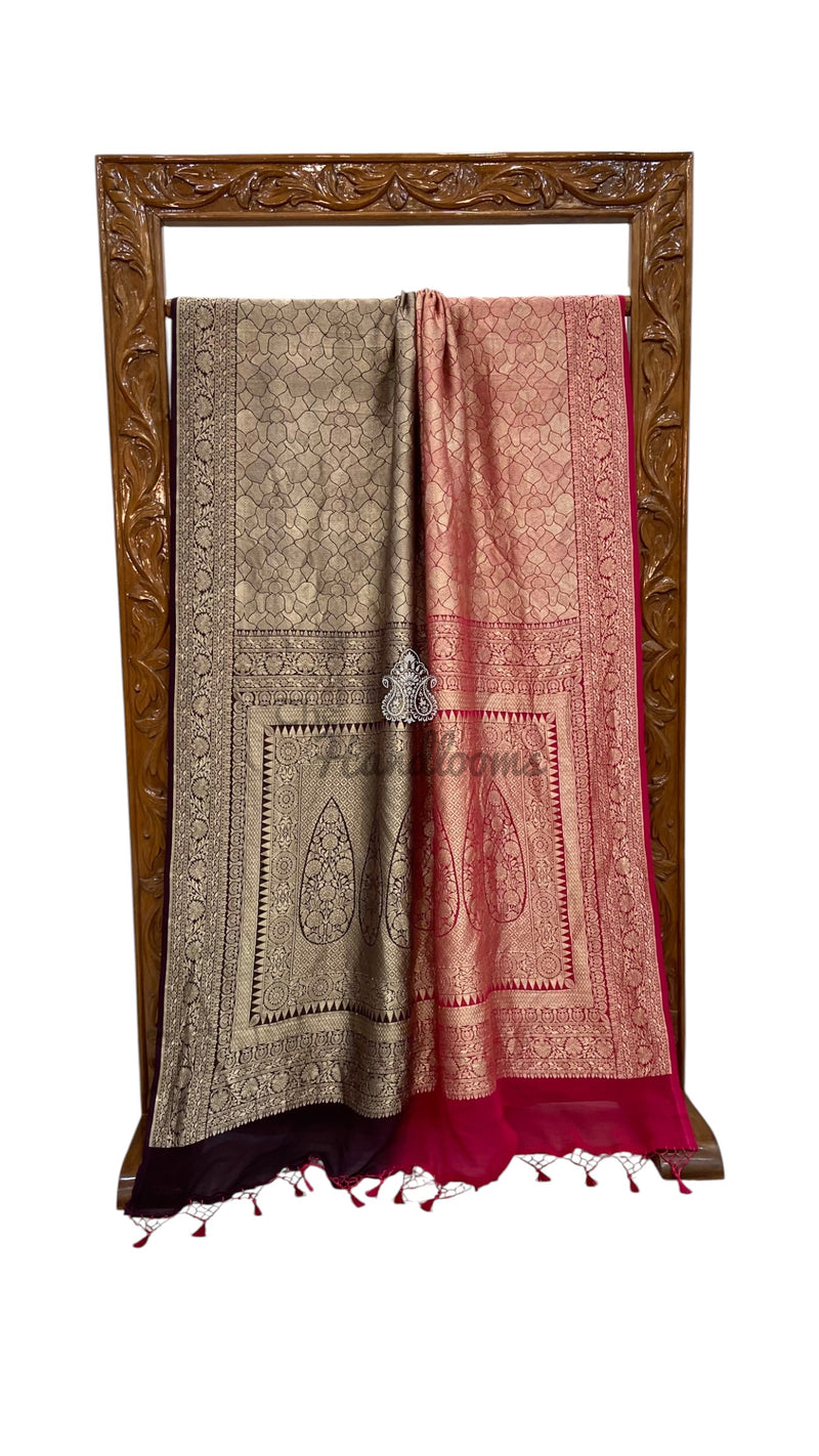 Khaddi Georgette Handloom Banarasi Saree - Tanchui Brocade