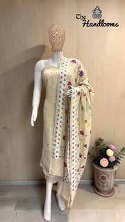 Pure Moonga Georgette Banarasi Dress Material - The Handlooms