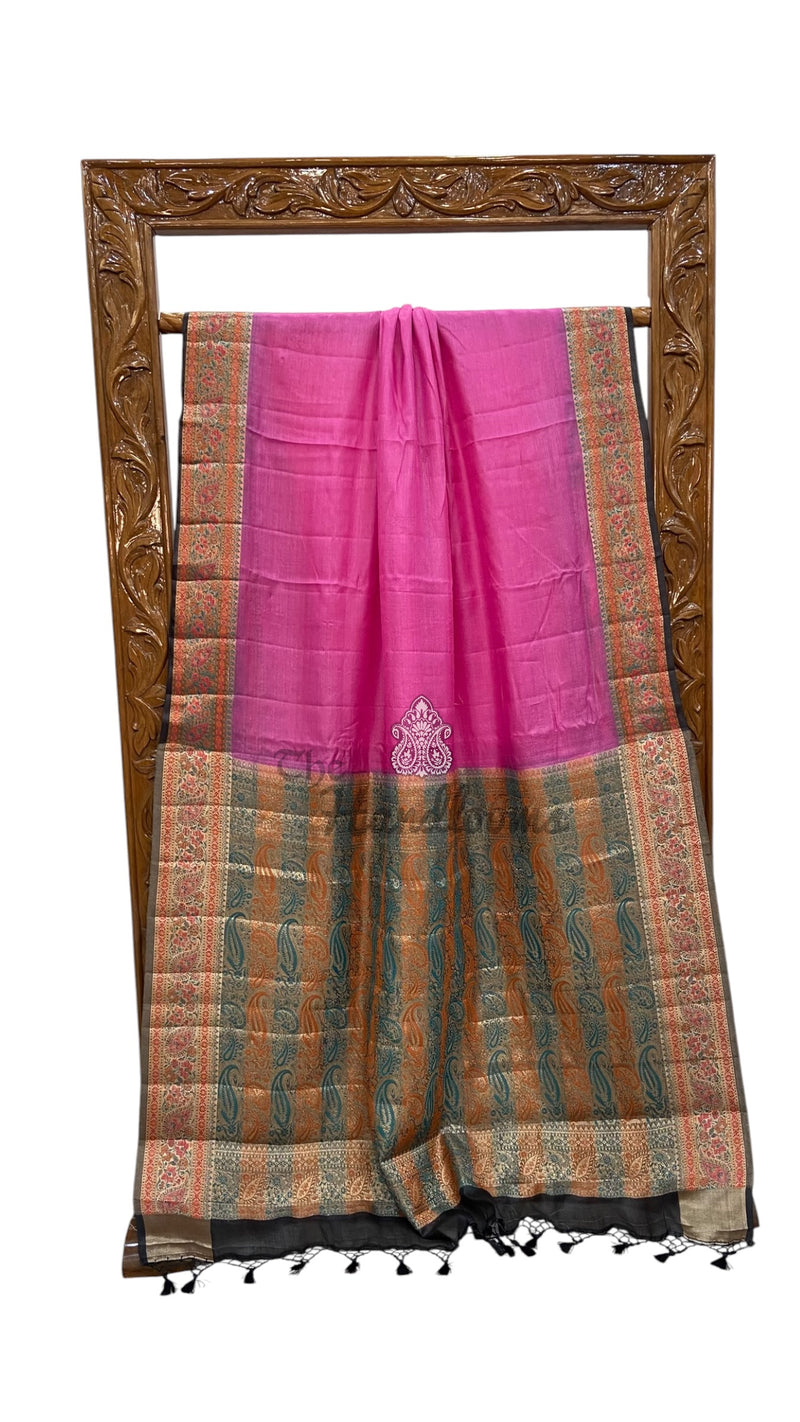 Pure Tussar Silk Handloom Banarasi Saree