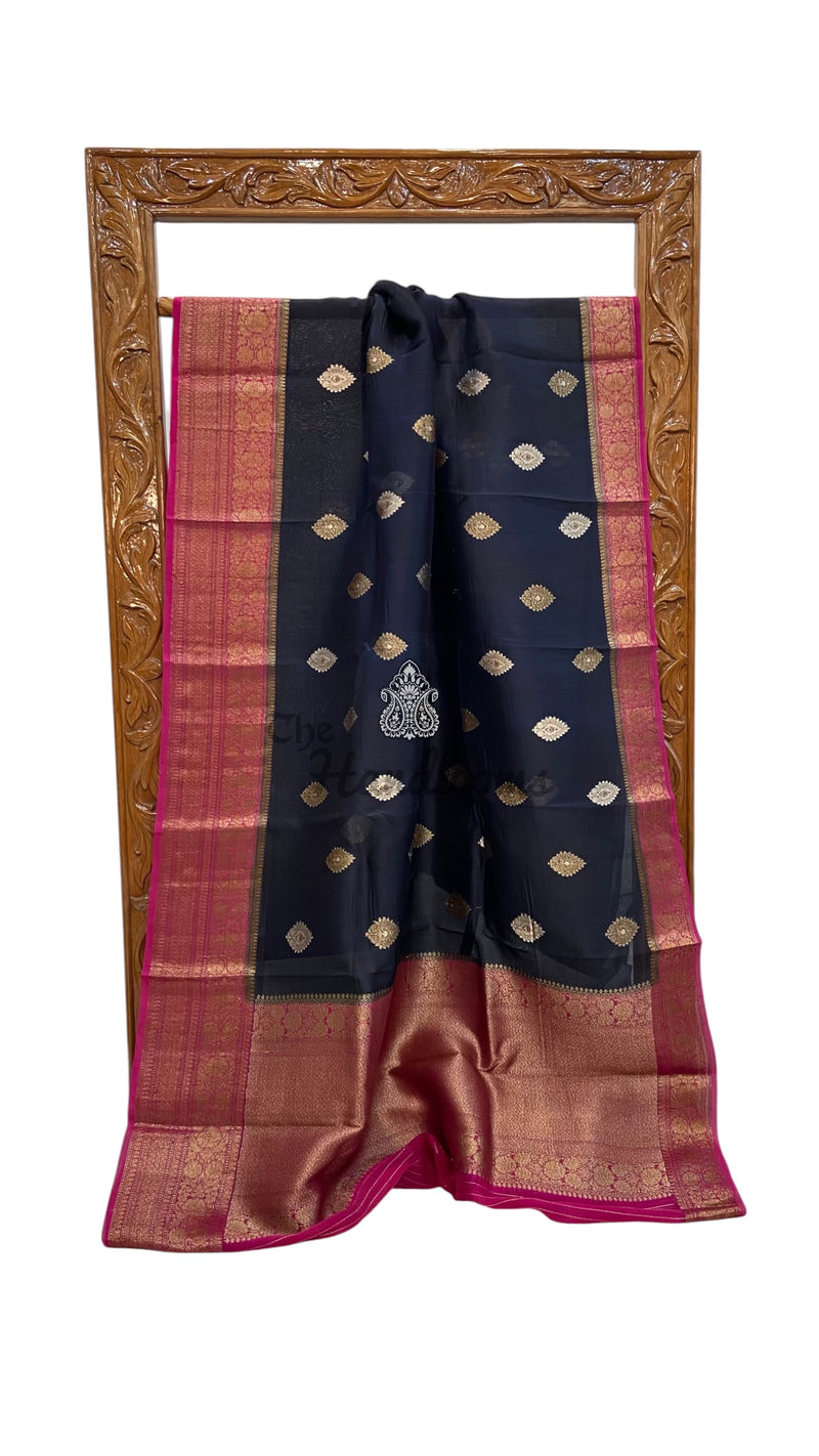 Pure Kora Silk Handloom Banarasi Saree