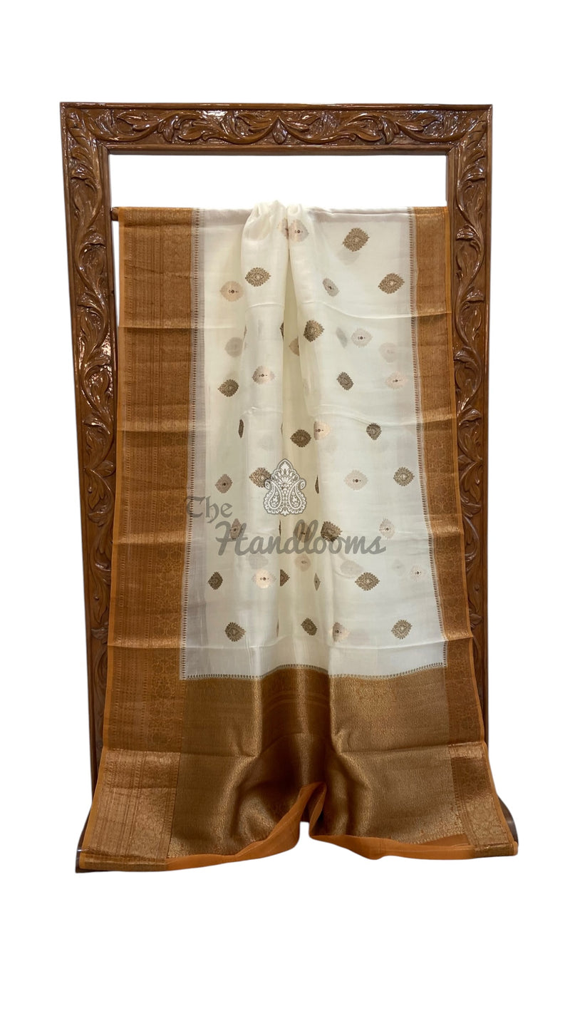 Pure Kora Silk Handloom Banarasi Saree
