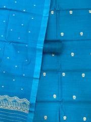 Pure Moonga Silk Banarasi Handloom Dress material - All Over Kadua Motifs With Silk Dupatta - The Handlooms