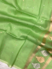 Pure kora Banarasi Handloom Dupatta - The Handlooms