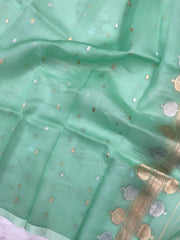 Pure kora Banarasi Handloom Dupatta - The Handlooms