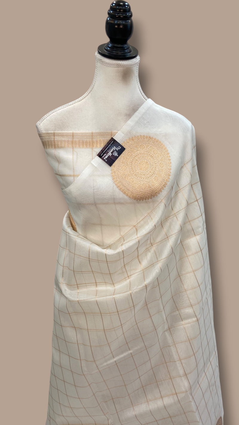 Pure Kora Handloom Banarasi Saree