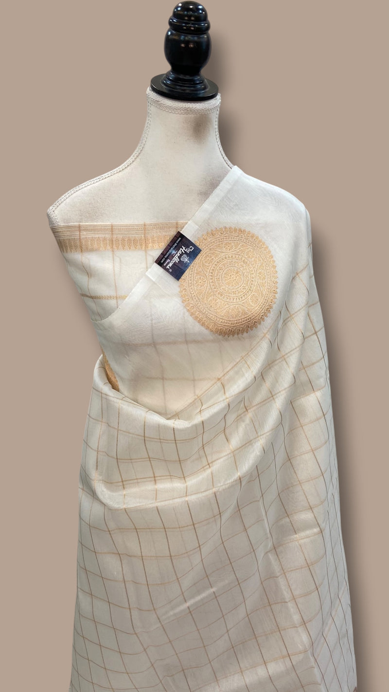 Pure Kora Handloom Banarasi Saree